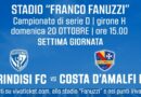 BRINDISI FC – COSTA D’AMALFI FC: DONNE E UNDER 16 GRATIS IN GRADINATA