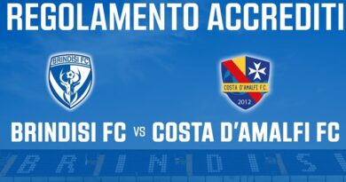 BRINDISI FC – COSTA D’AMALFI FC: REGOLAMENTO ACCREDITI